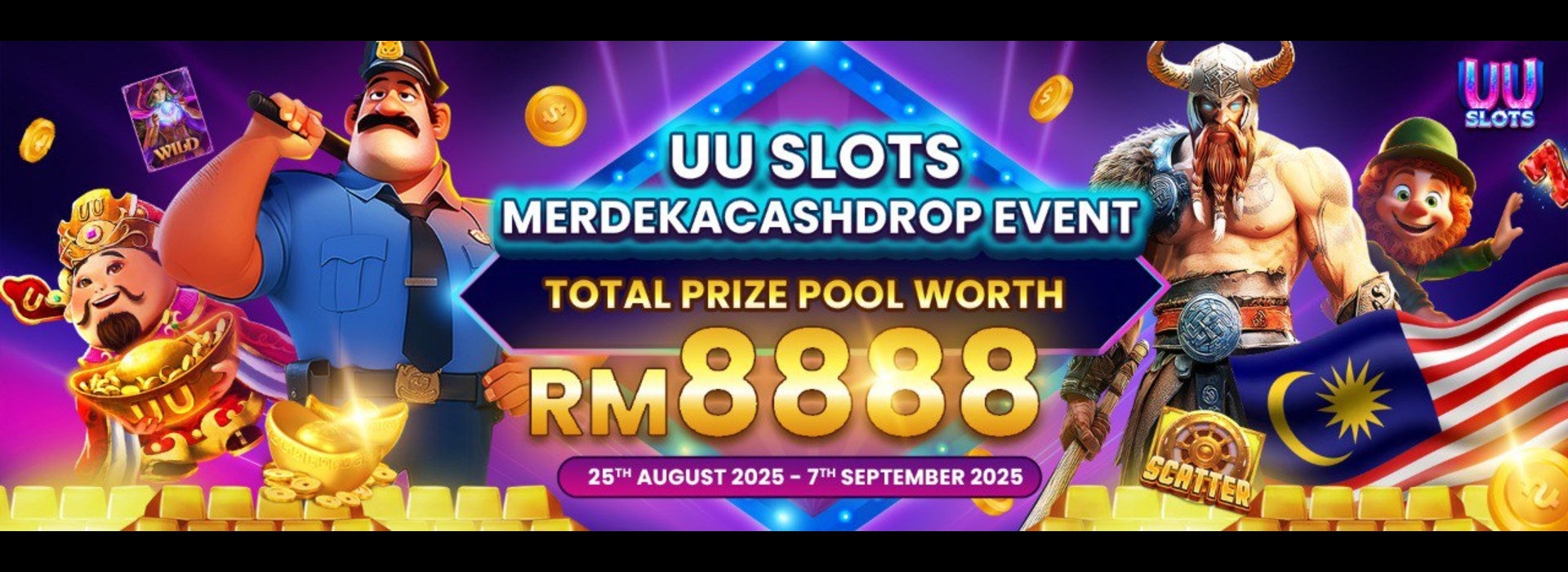 UU Slots x Gamingsoft Exclusive Merdeka Cashdrop Event